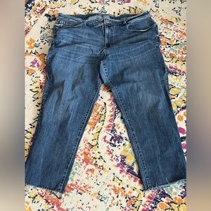 Torrid Cropped frayed hem boyfriend jeans